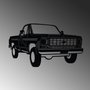 Wallity Chevy K20 Pickup Truck (1976) Escultura de pared de metal